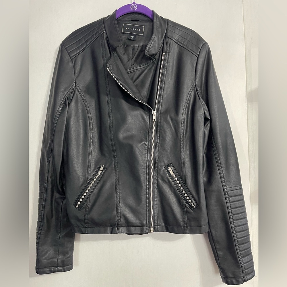 Metaphor Black Faux Leather Women's Jacket